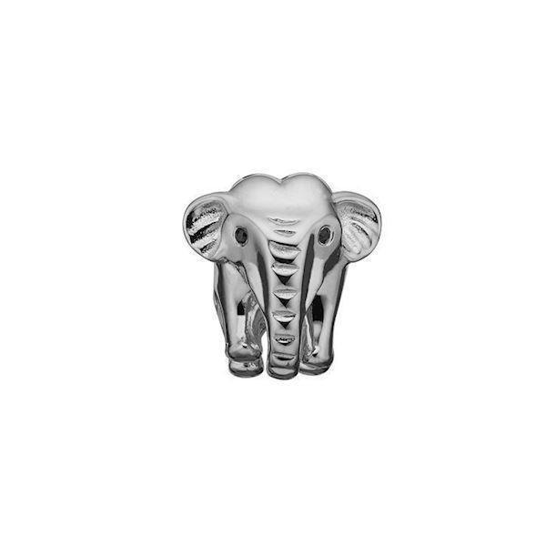 Image of blank sølv elefant charm til sølvarmbånd Petite Elephant med blank overflade fra Christina Collect