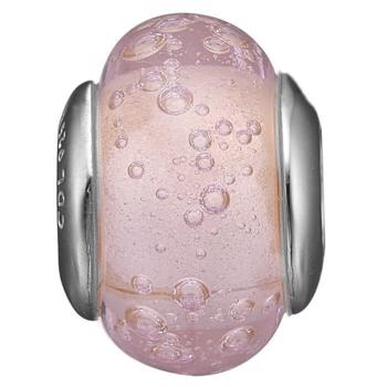 Christina Collect sølv pink kugle charm til sølvarmbånd, Bubbly Pink Globe med blank overflade, model 623-S172