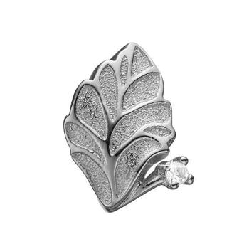 Christina Collect sølv blad charm med hvid topas til læderarmbånd, Topaz Leaf med blank overflade, model 630-S125