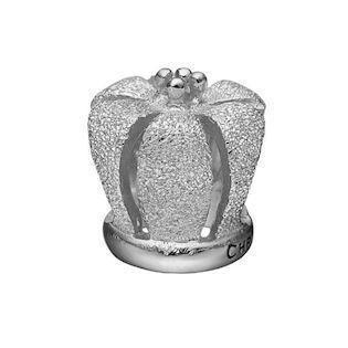 Christina Collect sølv glimmer krone charm til læderarmbånd, The World med rustik overflade, model 630-S131