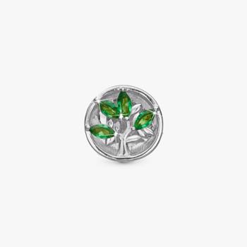  sølv charm til 6 mm læderarmbånd Tree of green life fra Christina Collect
