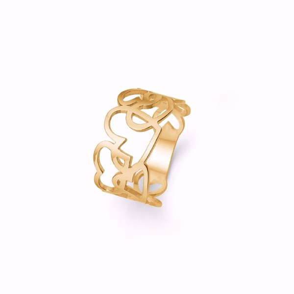 blank 14 karat guld Fingerring Hjerter med blank overflade fra Guld & Sølv design