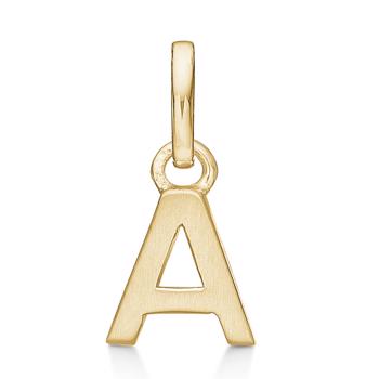 Bogstav vedhæng 8 mm, A-Z i 8 karat guld med mat og blank side