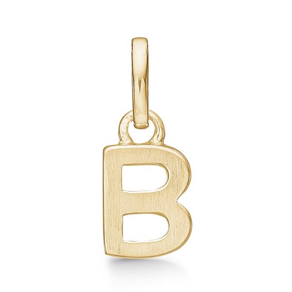 Bogstav vedhæng 8 mm, A-Z i 8 karat guld med mat og blank side
