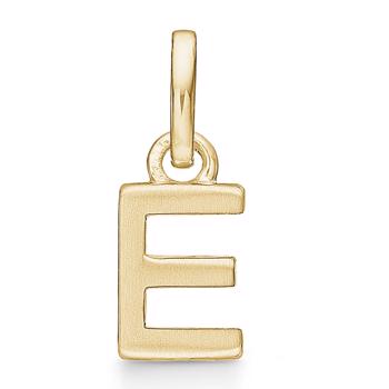Bogstav vedhæng 8 mm, A-Z i 8 karat guld med mat og blank side