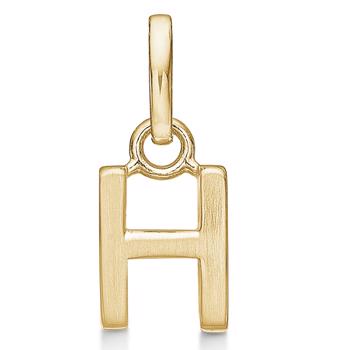 Bogstav vedhæng 8 mm, A-Z i 8 karat guld med mat og blank side