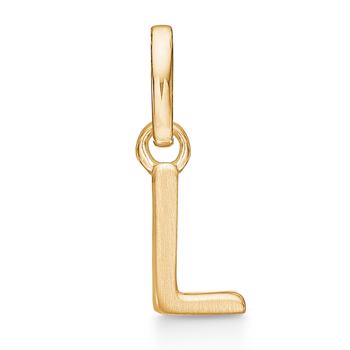 Bogstav vedhæng 8 mm, A-Z i 8 karat guld med mat og blank side