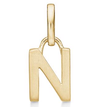 Bogstav vedhæng 8 mm, A-Z i 8 karat guld med mat og blank side