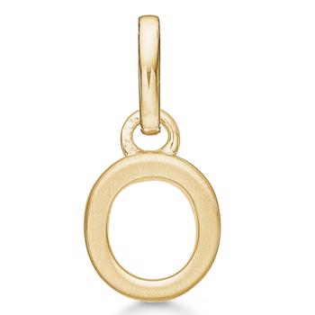 Bogstav vedhæng 8 mm, A-Z i 8 karat guld med mat og blank side