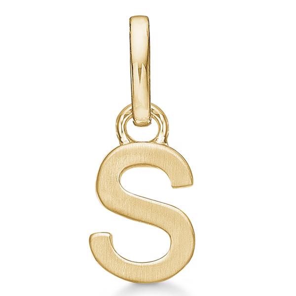 Bogstav vedhæng 8 mm, A-Z i 8 karat guld med mat og blank side