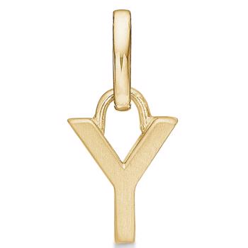 Bogstav vedhæng 8 mm, A-Z i 8 karat guld med mat og blank side