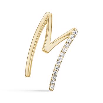 16 mm mat forgyldte sølv bogstaver Design Letters by Arne Jacobsen uden eller med 45-60 cm kæde