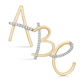 16 mm mat forgyldte sølv bogstaver Design Letters by Arne Jacobsen uden eller med 45-60 cm kæde