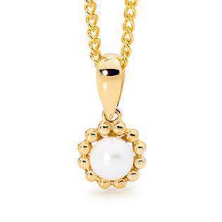 9 kt guld Flower Vedhæng blank fra Bee Jewelry