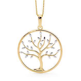 9 kt guld Tree of Life Vedhæng blank fra Bee Jewelry