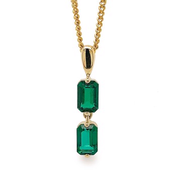  9 kt guld vedhæng Emerald Drop fra Bee Jewelry