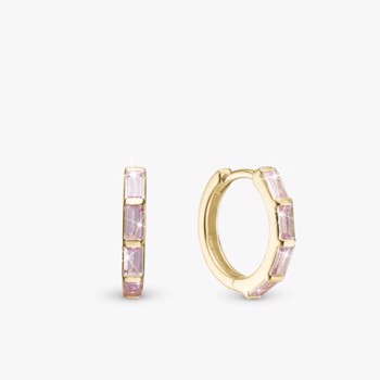 Christina Jewelry Pink Baguette Creol øreringe