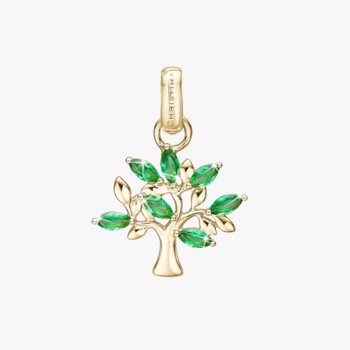 forgyldt sølv vedhæng Family Tree of Green Life fra Christina Jewelry