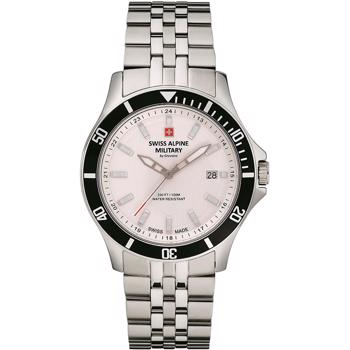 Military stål quartz herre ur fra Swiss Alpine Military, 70221132