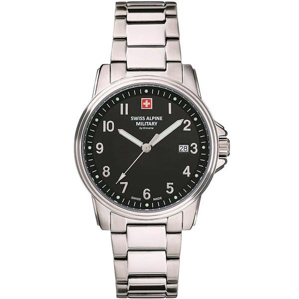Classic Stål quartz herre ur fra Swiss Alpine Military, 70111137