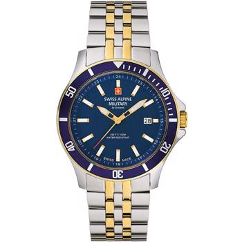 Military Forgyldt stål og stål quartz herre ur fra Swiss Alpine Military, 7022.1145