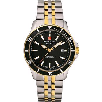 Military Forgyldt stål og stål quartz herre ur fra Swiss Alpine Military, 7022.1147