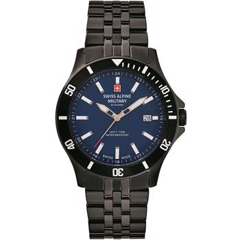 Military PVD coated stål quartz herre ur fra Swiss Alpine Military, 7022.1175