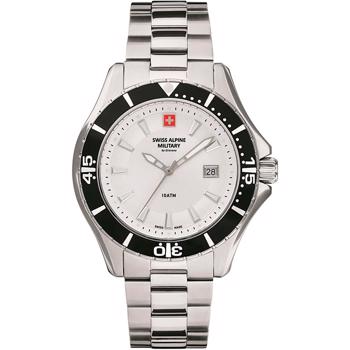 Military stål quartz herre ur fra Swiss Alpine Military, 70401132