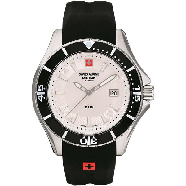 Military Stål quartz herre ur fra Swiss Alpine Military, 70401832