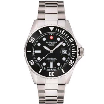 Military Stål quartz herre ur fra Swiss Alpine Military, 70531137
