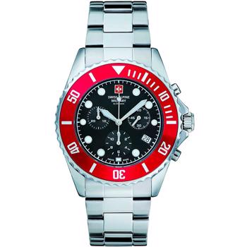 Military Chrono Stål quartz herre ur fra Swiss Alpine Military, 70539139