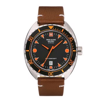 Navy stål quartz herre ur fra Swiss Alpine Military, 7066.1539SAM 