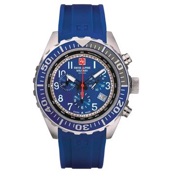 Military Chrono Stål quartz herre ur fra Swiss Alpine Military, 70769835