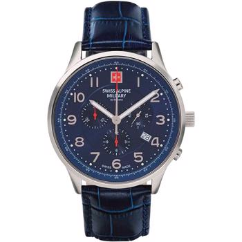Military Chrono Stål quartz herre ur fra Swiss Alpine Military, 70849535