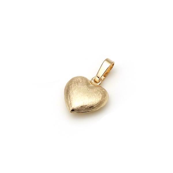 skøjtemat / blank 14 kt guld vedhæng Hearts med skøjtemat / blank overflade fra Guld & Sølv design