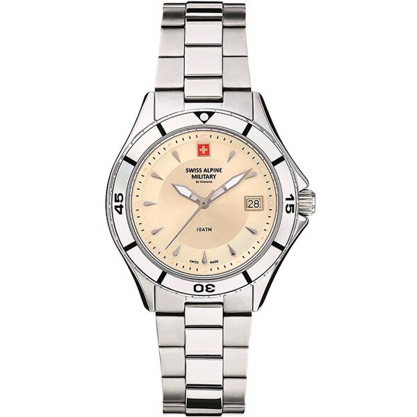 Ladies Stål quartz dame ur fra Swiss Alpine Military, 77401138