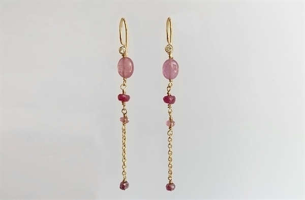 Guld ørehænger, safir - Horizon