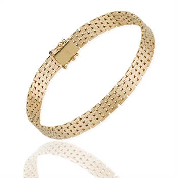 Murstens 14 karat massivt guld armbånd, 21 cm og 7 rækker (7,0 mm)