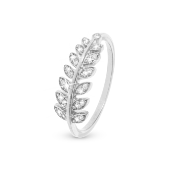 UrogSmykker.dk har Model 1.18.A-51, Ring med zirkonia blade i 925 sterling sølv 