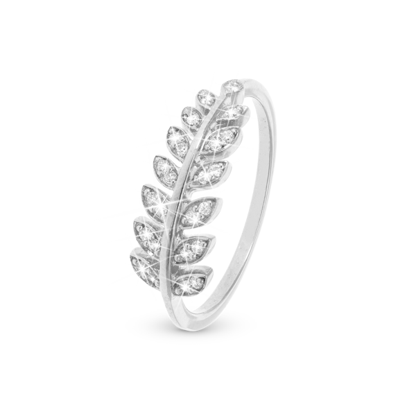 UrogSmykker.dk har Model 1.18.A-59, Ring med zirkonia blade i 925 sterling sølv 