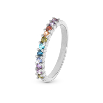 Rainbow Ring med multifarvet zirkonia i 925 sterling sølv  fra Christina Jewelry