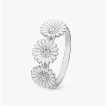 sterling sølv  ring  Triple Marguerite Fingerring med smukke margueritter fra Christina Jewelry