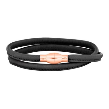 Heinzendorff's Læderarmbånd m/rosaforg. sølv lås farve94