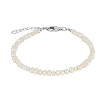 PEARL52 925 rhodineret sterling sølv armbåndhvide ferskvandsperlerNordahl