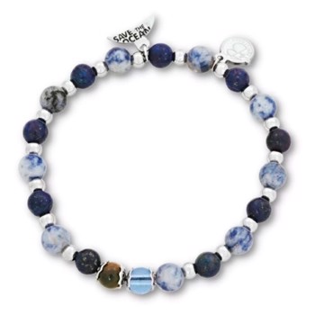 SAVE THE OCEAN - beads armbånd i blå, by Billgren