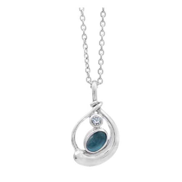 Sølv collier Silver Lining med London blue topas - Rabinovich