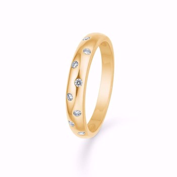 Smuk ring i 8 karat guld med glitrende zirkonia fra Guld & Sølv Design