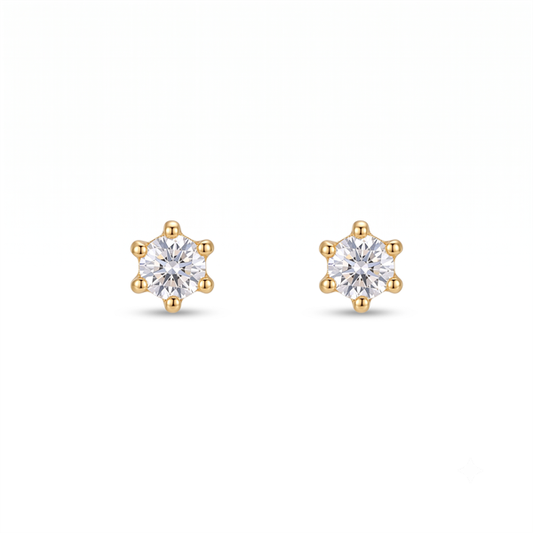 8 karat guld ørestikker med 3 mm zirkonia fra Guld & Sølv Design