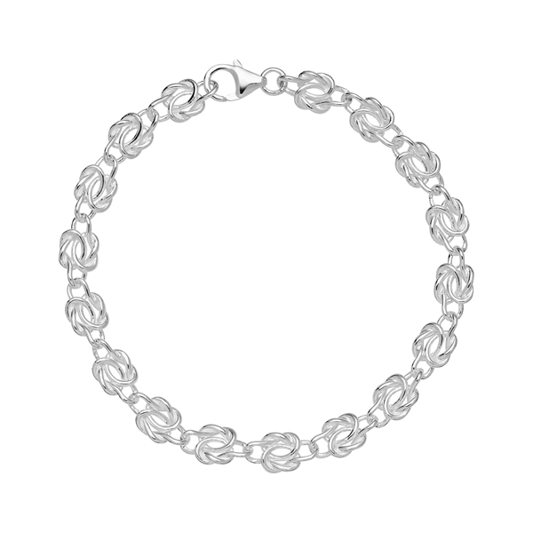 Armbånd med knude 6 mm 19 cm sterling sølv