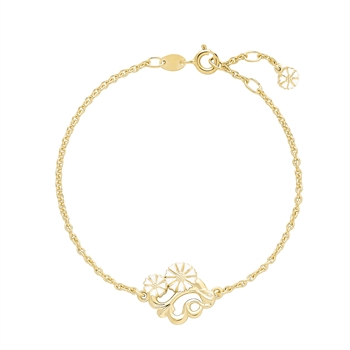 Marguerit armbånd filigran 7,5+5mm forgyldt sølv